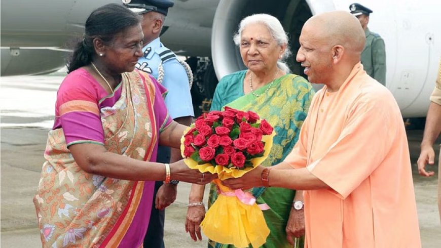UP News : दोपहर 1:01 बजे गोरखपुर पहुंची राष्ट्रपति द्रौपदी मुर्मू, CM और Governor ने किया स्वागत