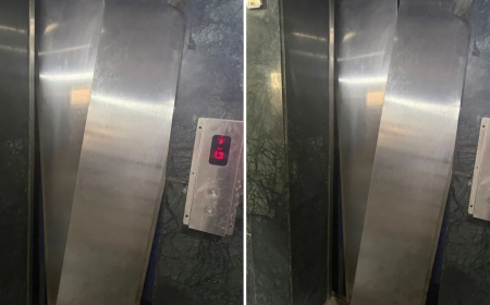 ग्रेटर नोएडा लिफ्ट गिरी: एसडीएस एनआरआई सोसाइटी में टॉप फ्लोर से ग्राउंड फ्लोर पर आ गिरी लिफ्ट, दरवाजे निकलकर बाहर आए; प्रबंधन पर लापरवाही का गंभीर आरोप