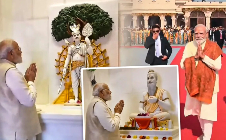 अयोध्या पीएम मोदी ध्वजारोहण दर्शन: राम मंदिर में PM मोदी ने किए सप्त ऋषियों और शेषावतार के दर्शन, CM योगी और मोहन भागवत भी रहे मौजूद