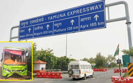 यमुना एक्सप्रेसवे बस हादसा: दिल्ली से बनारस जा रही तेज़ रफ़्तार बस पलटी, 3 महिलाओं समेत 14 यात्री गंभीर रूप से घायल