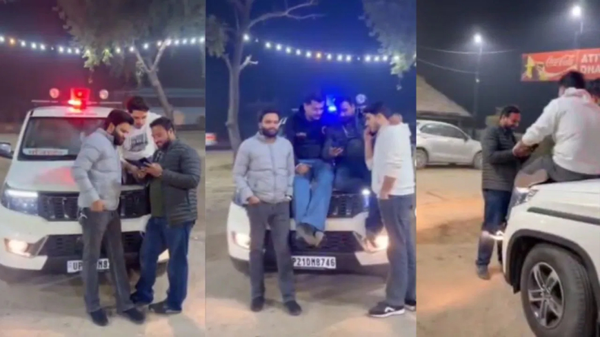 मुरादाबाद मजिस्ट्रेट कार रील: 'मजिस्ट्रेट' लिखी सरकारी कार पर रीलबाजी, बोनट पर बैठकर पी सिगरेट; पुलिस ने लिया संज्ञान, वाहन का दुरुपयोग गंभीर मामला