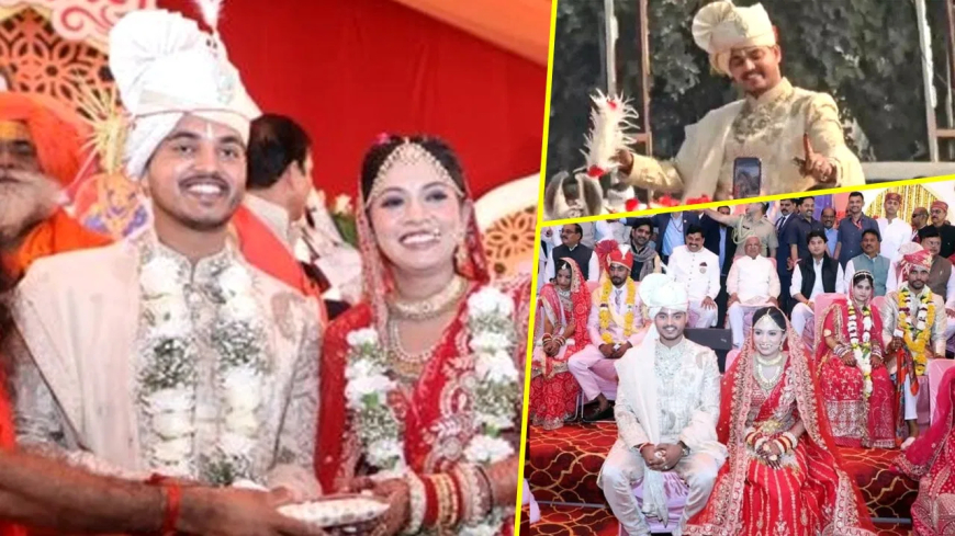 सीएम मोहन यादव बेटे की शादी सामूहिक विवाह: सीएम के बेटे डॉ. अभिमन्यु ने सामूहिक विवाह सम्मेलन में की शादी, बाबा रामदेव-धीरेंद्र शास्त्री ने दिया आशीर्वाद