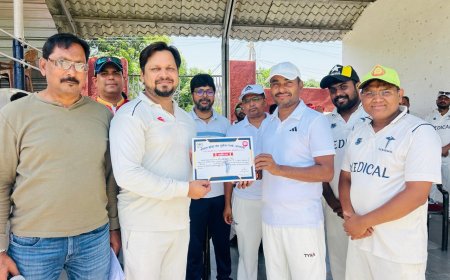 अभिनव सिंह की धमाकेदार पारी से प्रशासन की शानदार जीत, 8 विकेट से हराया चिकित्सा विभाग